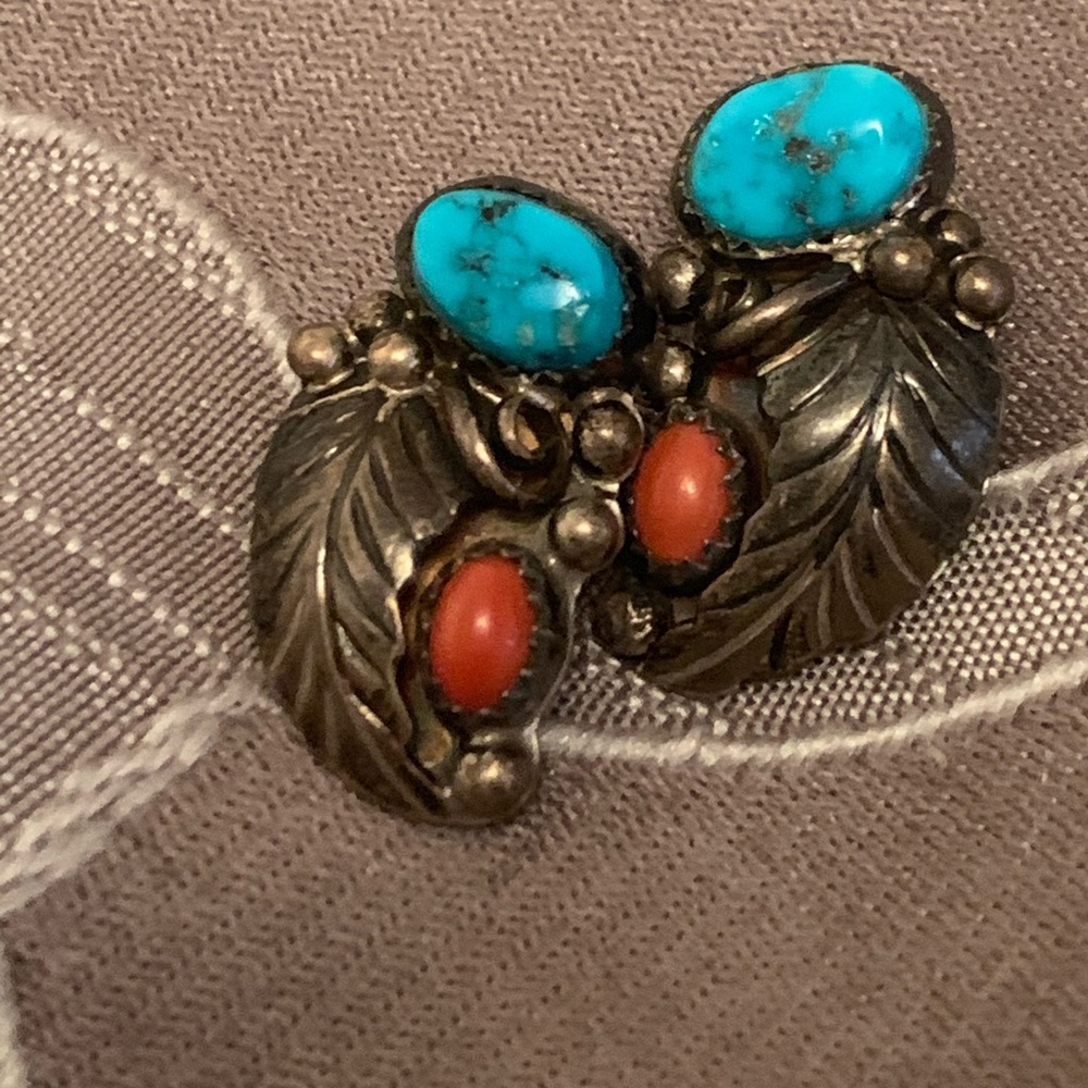 Antique signed Native American earrings